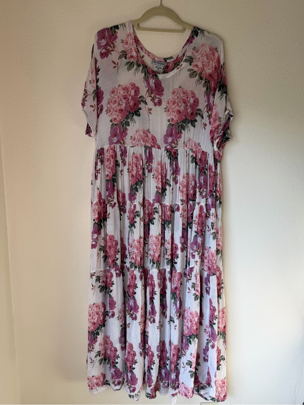 Vintage 90s Tiered Maxi Dress, Size Medium